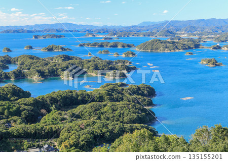 View of the Kujukushima Islands from Tenkaiho Observatory in Sasebo, Nagasaki Prefecture View of the Kujukushima Islands from Tenkaiho Observatory in Sasebo, Nagasaki Prefecture 135155201