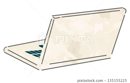 Open laptop (at an angle from the back) Open laptop (at an angle from the back) 135155225