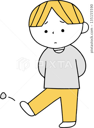 憂鬱男孩單色 135155590