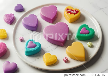 Colorful cookies on a plate 135156107