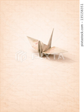 Origami cranes with the texture of washi paper Origami cranes with the texture of washi paper 135156351