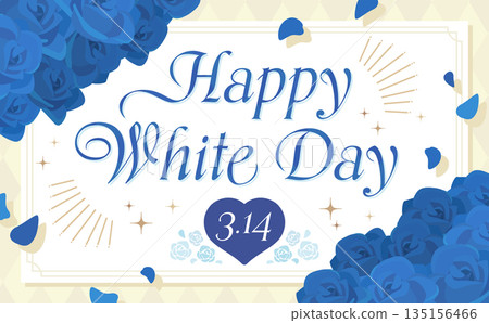 White Day Frame_Blue Rose_Horizontal 135156466