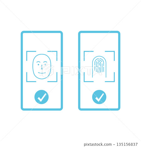 臉部和指紋認證 135156837