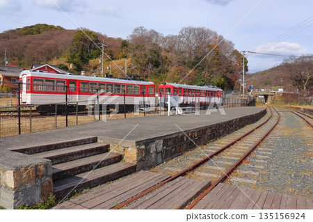 Remains of Shimotsui Station, the former terminus of the Shimotsui Electric Railway (Kojima, Kurashiki City, Okayama Prefecture) 135156924