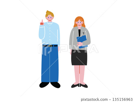 西方英語教師的插圖 135156963