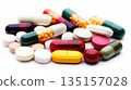 Pile of pills and capsules, health medicine concept 135157028