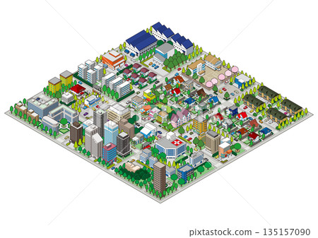 Cityscape. Cityscape. Isometric city. Cityscape. Cityscape. Isometric city. 135157090