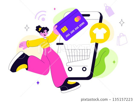 Smart Retail Store Vector Illustration Featuring Modern Digital Technology, Automated Shopping System, And Futuristic Customer Experience Background Smart Retail Store Vector Illustration Featuring Modern Digital Technology, Automated Shopping System, And Futuristic Customer Experience Background 135157223