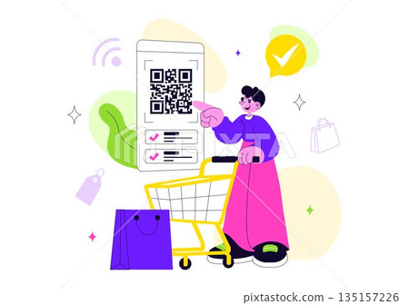Smart Retail Store Vector Illustration Featuring Modern Digital Technology, Automated Shopping System, And Futuristic Customer Experience Background Smart Retail Store Vector Illustration Featuring Modern Digital Technology, Automated Shopping System, And Futuristic Customer Experience Background 135157226