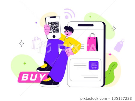 Smart Retail Store Vector Illustration Featuring Modern Digital Technology, Automated Shopping System, And Futuristic Customer Experience Background Smart Retail Store Vector Illustration Featuring Modern Digital Technology, Automated Shopping System, And Futuristic Customer Experience Background 135157228