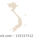 Vietnam Map Vector Illustration Design 135157312