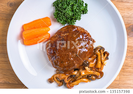Hamburger steak with mushroom sauce Hamburger steak with mushroom sauce 135157398