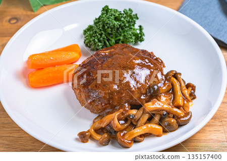 Hamburger steak with mushroom sauce Hamburger steak with mushroom sauce 135157400