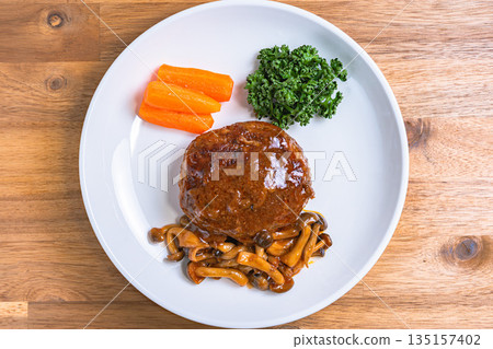 Hamburger steak with mushroom sauce Hamburger steak with mushroom sauce 135157402