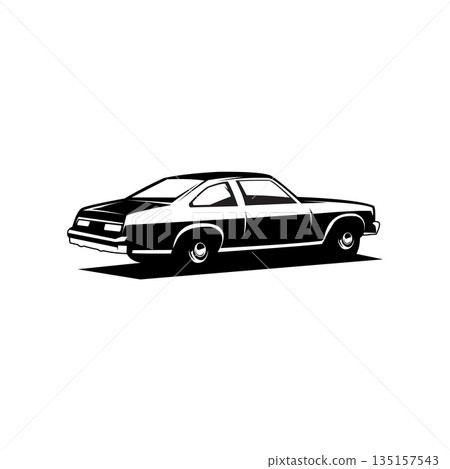 American car silhouette vector monochrome design. available in eps 10. best for logo, badge, emblem. 135157543