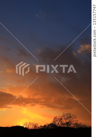 The setting sunset 135157747