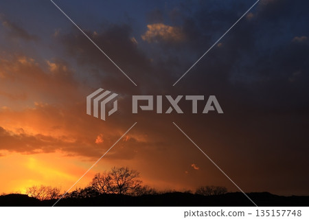 The setting sunset 135157748