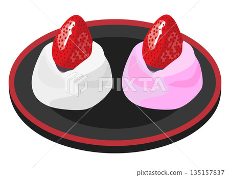 Strawberry Daifuku illustration (white and pink) Strawberry Daifuku illustration (white and pink) 135157837