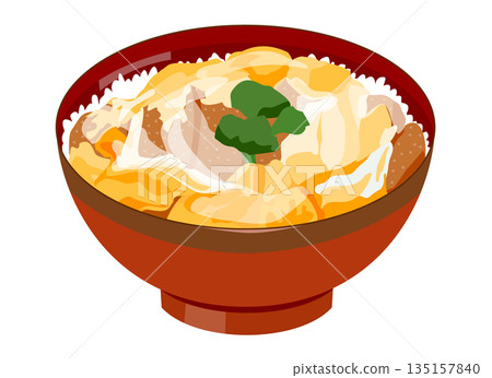 一幅看起來很美味的豬排碗插圖 一幅看起來很美味的豬排碗插圖 135157840