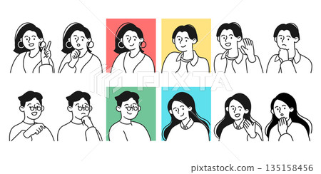 Illustrations of young people thinking about job hunting and careers | Character material for university students and new employees 135158456