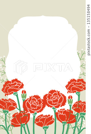 康乃馨花框向量圖 | 花框，感恩和禮物設計素材 135158494