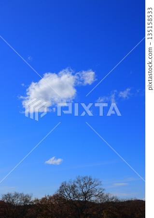 White clouds in the blue sky in winter White clouds in the blue sky in winter 135158533