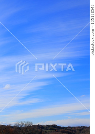 White clouds in the blue sky in winter White clouds in the blue sky in winter 135158543