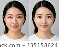 保養及修圖前後對比（日本女性臉部） 135158624