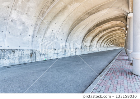 Wakkanai City, Hokkaido: Inside the Wakkanai Kohoku Breakwater Dome, which has been selected as a Hokkaido Heritage Site 135159030