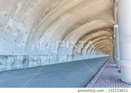 Wakkanai City, Hokkaido: Inside the Wakkanai Kohoku Breakwater Dome, which has been selected as a Hokkaido Heritage Site 135159031