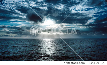 Dark sea and sunlight 135159134