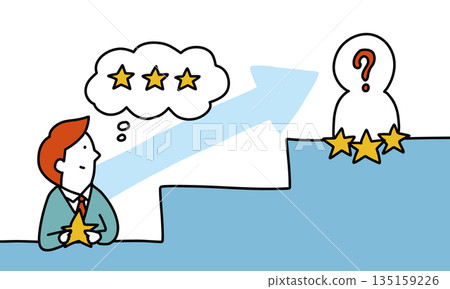 描繪想要提高成績或評分的人的插圖 135159226