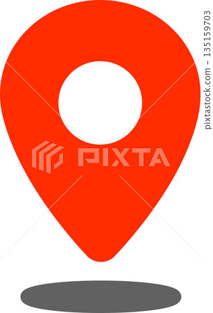 紅色圖釘顏色位置資訊標記向量圖素材 135159703