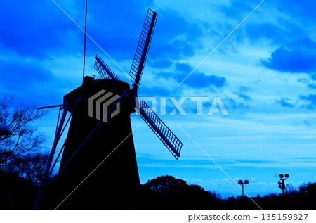 Scenery with windmill Scenery with windmill 135159827