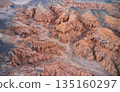 A Stunning Aerial View Showcasing a Colorful Desert Canyon Landscape 135160297