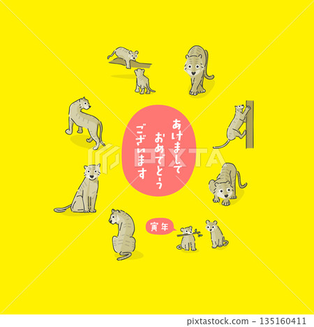 時尚的虎年插畫 時尚的虎年插畫 135160411