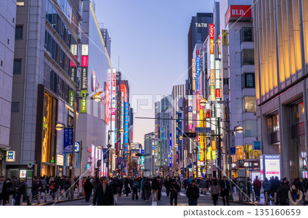 東京：假日期間新宿東口步行街和市中心 135160659