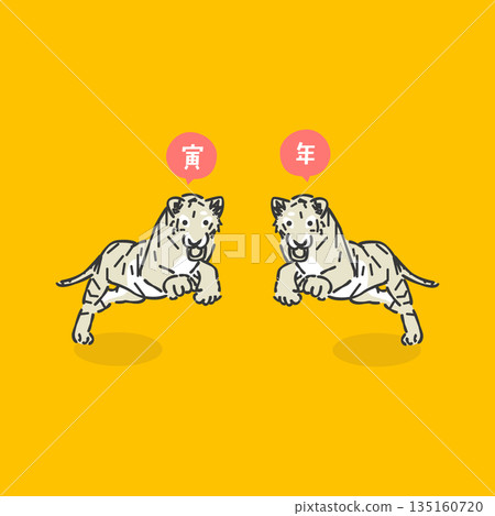 時尚的虎年插畫 時尚的虎年插畫 135160720
