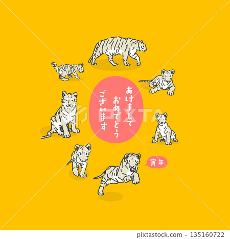 時尚的虎年插畫 時尚的虎年插畫 135160722