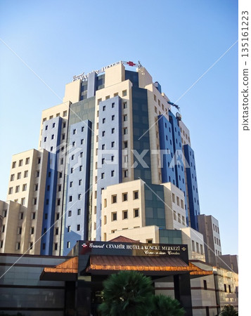 Looking up at the Grand Cevahir Hotel and Convention Center, Istanbul, Turkey 135161223