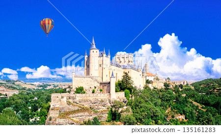 Spectacular views of Alcazar Castle in Segovia Spectacular views of Alcazar Castle in Segovia 135161283