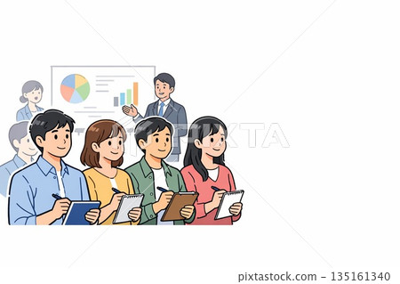 參加研討會的男女向量圖（留白） 135161340