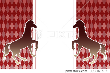 Year of the Horse New Year Image Copy Space Argyle Pattern Silhouette Year of the Horse New Year Image Copy Space Argyle Pattern Silhouette 135161493