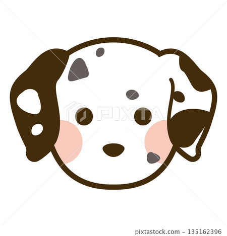 達爾馬提亞犬臉部圖標 達爾馬提亞犬臉部圖標 135162396