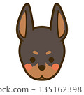 杜賓犬臉部圖標 135162398