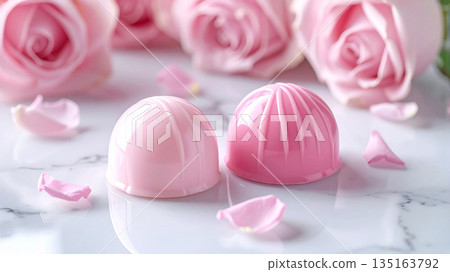 情人節粉紅巧克力 情人節粉紅巧克力 135163792