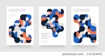 Simple template with abstract geometric shapes. 135164441