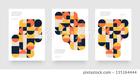 Simple template with abstract geometric shapes. 135164444