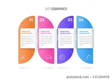 Infographics design vector. Business concept with steps or processes. Infographics design vector. Business concept with steps or processes. 135164450
