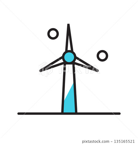Clean energy wind turbine generator icon illustration for sustainable future Clean energy wind turbine generator icon illustration for sustainable future 135165521